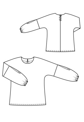 Pattern Blouse of a simple cut with puffy sleeves (Burda 1/2020, pattern number 112)