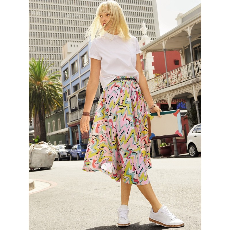 Pattern Midi skirt with a...