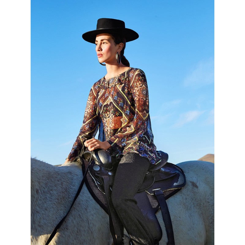 Pattern A-line blouse with...