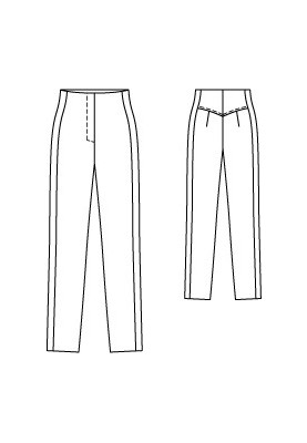 Pattern Pants of a narrow cut with a high waist (Burda 2/2012, pattern number 120)