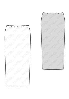 Pattern Midi skirt knitted with an elastic waistband (Burda 2/2016, pattern number 6598C)