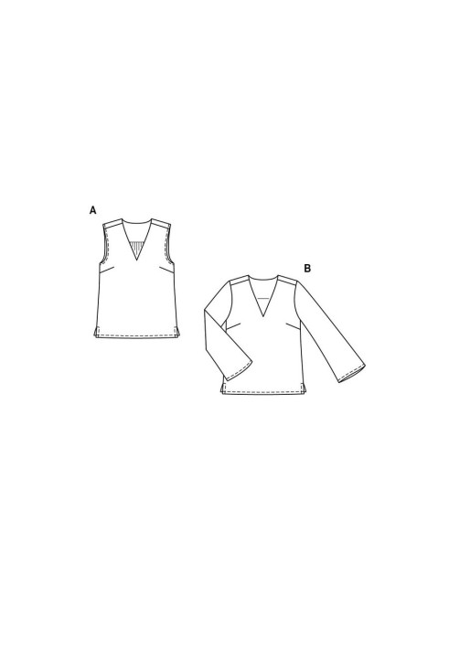 Pattern Straight-cut top with pleats on the back (Burda 1/2020, pattern number 6234 A)