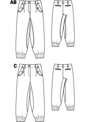 Pattern Gabardine trousers with elastic cuffs (Burda 3/2011, pattern number 132 B)