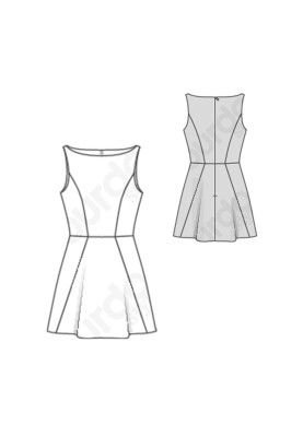 Pattern Sleeveless cocktail dress with a boat neckline (Burda 1/2020, pattern number 6209 A)