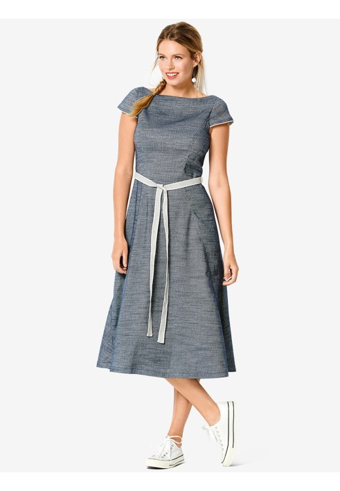 Pattern Sleeveless cocktail dress with a boat neckline (Burda 1/2020, pattern number 6209 A)