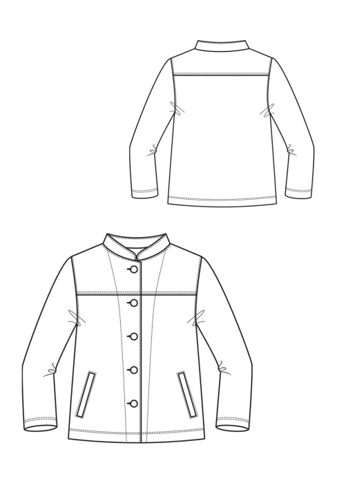 Pattern Corduroy jacket with stand-up collar (I love to sew 3/2019, pattern number 131)