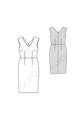 Pattern Sleeveless Sheath Dress (Burda 1/2020, Pattern No. 6228 B)