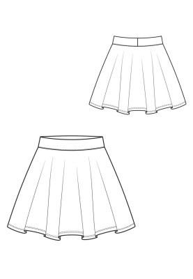 Pattern Flare skirt on a wide elastic band (I love to sew 4/2019, pattern number 122)