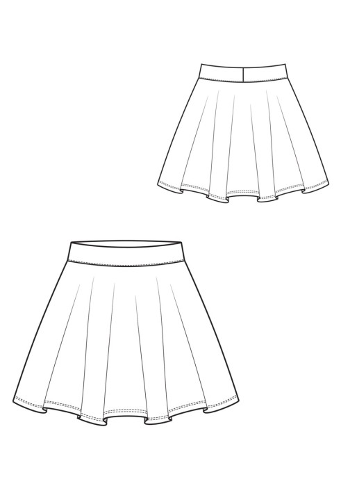 Pattern Flare skirt on a wide elastic band (I love to sew 4/2019, pattern number 122)