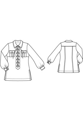 Pattern Blouse-shirt with lacing (Burda 4/2010, pattern number 141)