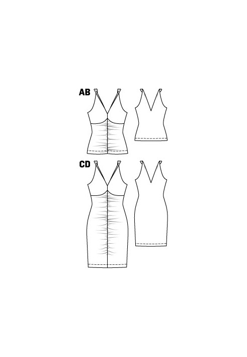 Выкройка Платье трикотажное с драпировками в швах (Burda 5/2011, № выкройки 107 C)