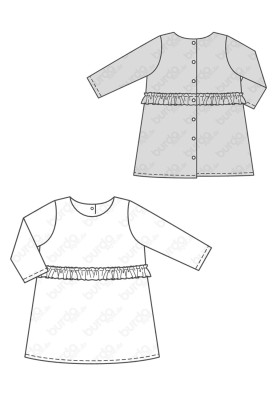 Pattern A-silhouette knitted dress with a frill (Burda 2/2019, pattern number 9313 A)