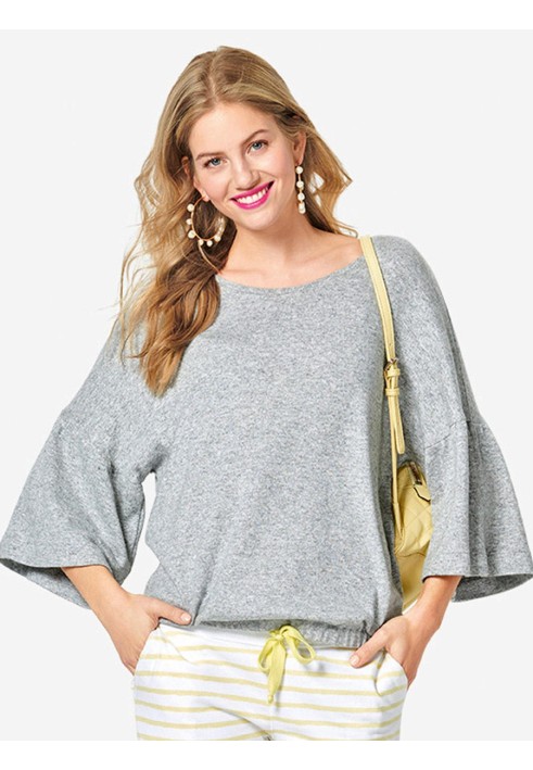 Pattern Simple cut pullover with dropped sleeves (Burda 2/2019, pattern number 6254 C)