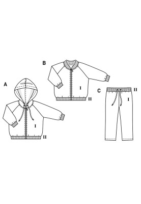 Выкройка Блузон трикотажный на застежке-молнии (Burda 2/2017, № выкройки 9349 B)