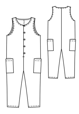 Pattern Sleeveless jumpsuit with in-seam pockets (Burda 5/2018, pattern number 132)