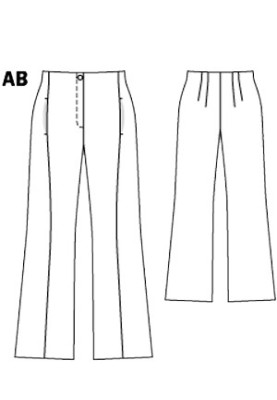 Pattern Flare trousers with a high fit (Burda 1/2011, pattern number 134 B)