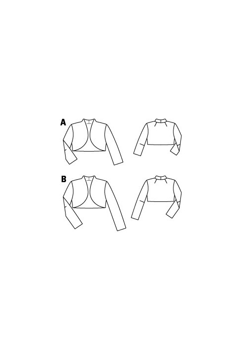 Pattern Two-layer taffeta bolero jacket (Burda 2/2011, pattern number 142 B)