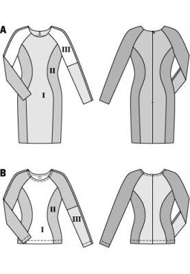 Викрійка Сукня трикотажна в спортивному стилі (Burda 2/2014, № викрійки 6851 A)