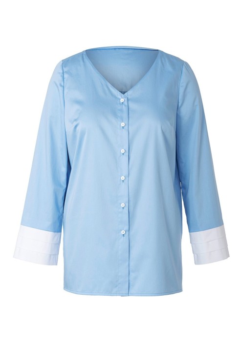 Pattern V-neck blouse shirt (Burda 8/2019, pattern number 124)