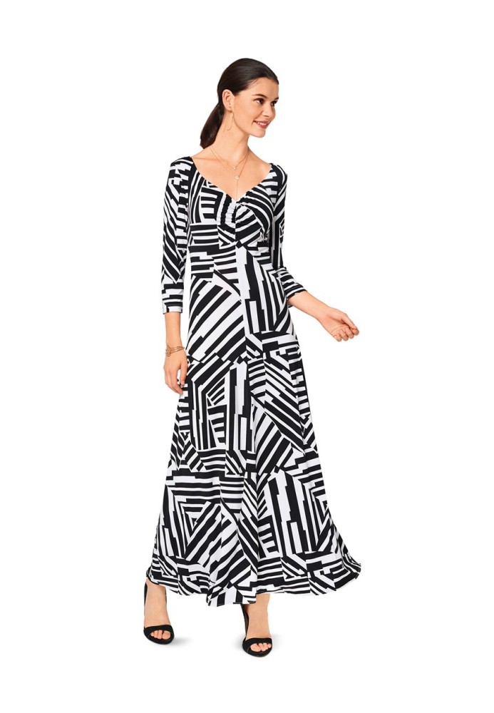 Pattern Knitted maxi dress with a flared silhouette (Burda 1/2017, pattern number 6531 B)