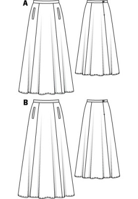 Выкройка Юбка макси А-силуэта (Burda 4/2011, № выкройки 123 A)