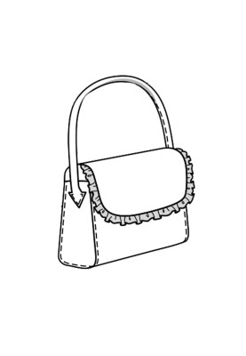 Pattern Felt bag with a frill on the flap (Burda 2/2016, pattern number 6622 C)