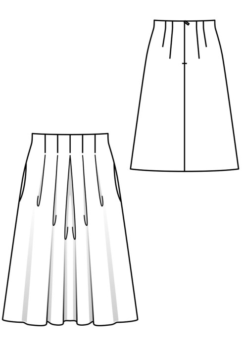 Pattern Flared cut skirt with pleats (Burda 1/2018, pattern number 121)