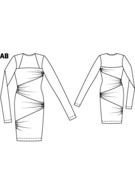 Выкройка Платье по фигуре с драпировками (Burda 5/2012, № выкройки 112 B)