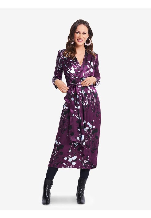 Pattern Satin dress with a scent effect (Burda 2/2018, pattern number 6384 B)