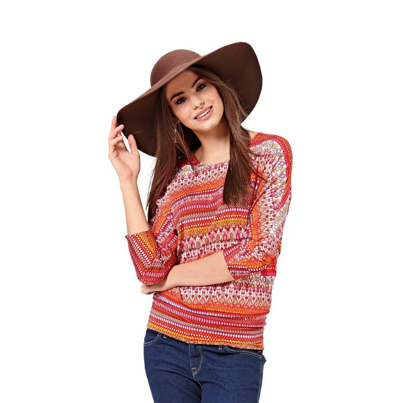 Pattern Pullover with a...