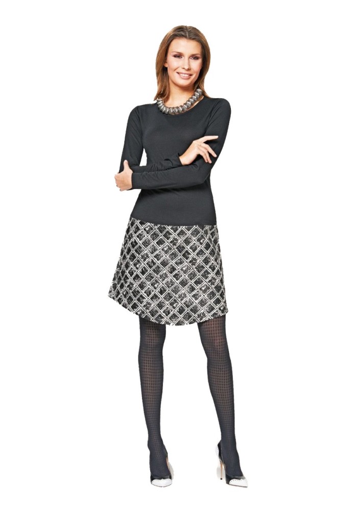 Pattern Combined mini dress (Burda 2/2015, pattern number 6692 A)