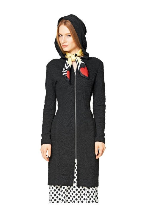 Pattern Long fitted jacket with a hood (Burda 2/2014, pattern number 6847 A)