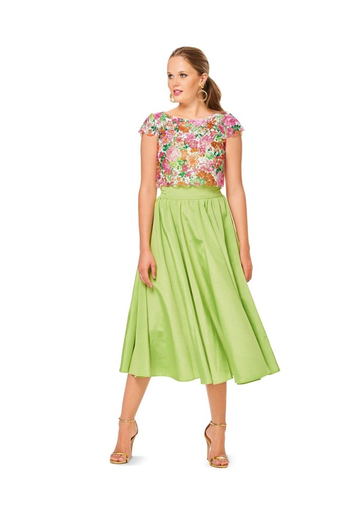 Pattern Cocktail dress with gathered skirt (Burda 1/2017, pattern number 6519 A)