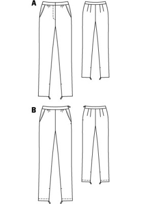 Выкройка Брюки узкие с молниями в швах (Burda 9/2010, № выкройки 108 A)