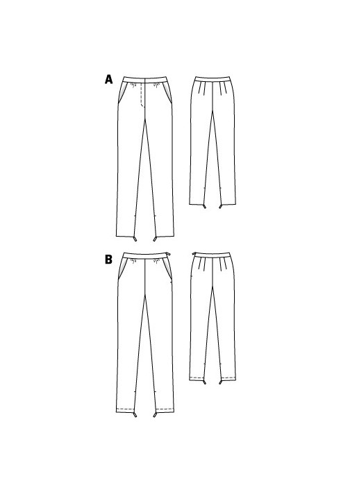 Выкройка Брюки узкие с молниями в швах (Burda 9/2010, № выкройки 108 A)