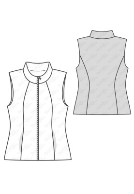 Pattern Vest fitted from quilted fabric (Burda 2/2017, pattern number 6486 B)