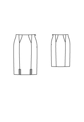 Выкройка Юбка-карандаш без пояса (Burda 2/2010, № выкройки 124 A)