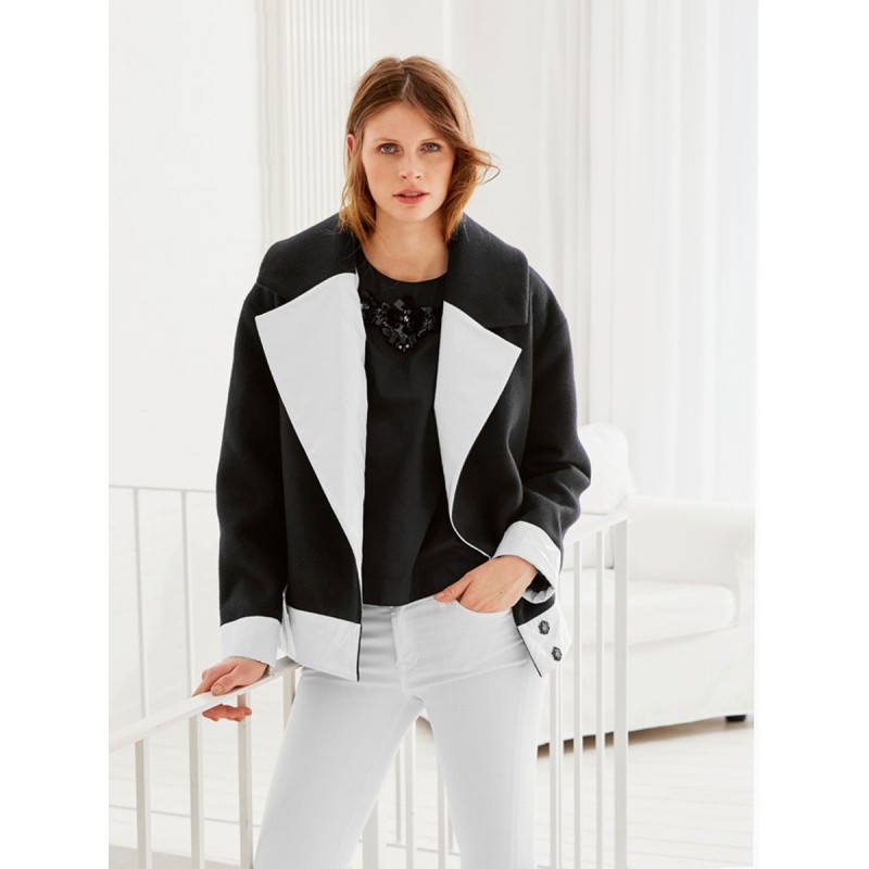 Pattern Jacket with wide...