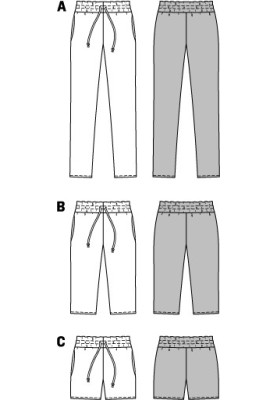 Выкройка Бриджи в спортивном стиле на кулиске (Burda 1/2014, № выкройки 6938 B)