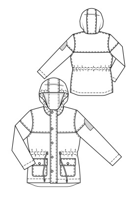 Parka pattern with a hood and large pockets (Burda 2/2018, pattern number 134 A)