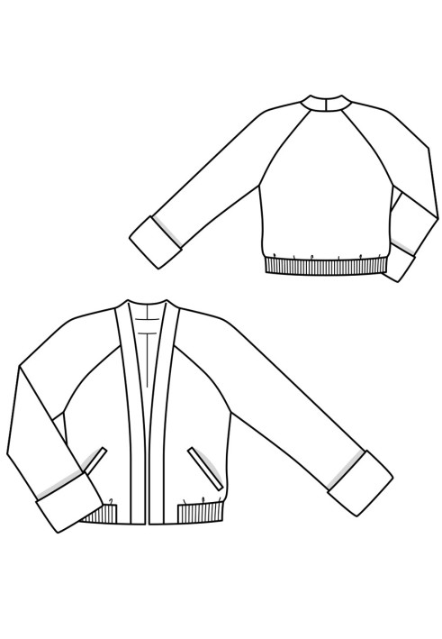 Выкройка Жакет короткий с рукавами реглан (Burda 2/2018, № выкройки 106)