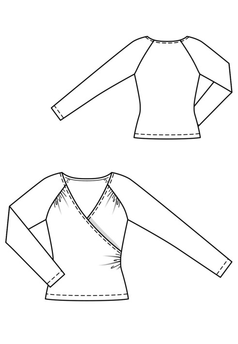 Pattern Narrow-cut pullover with raglan sleeves (Burda 2/2020, pattern number 116)