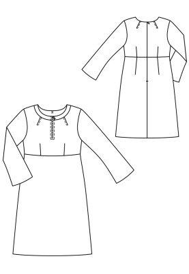 Pattern Dress with a fitted cut with a zipper (Burda 8/2017, pattern number 123)