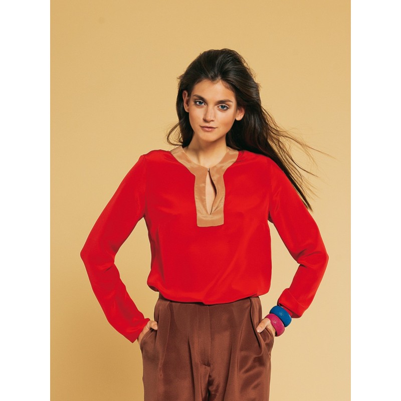 Pattern Straight-cut blouse...