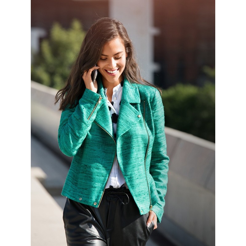 Pattern Silk jacket in...