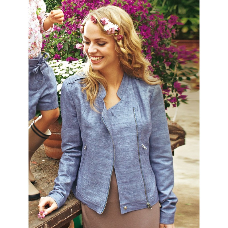 Pattern Silk jacket in...