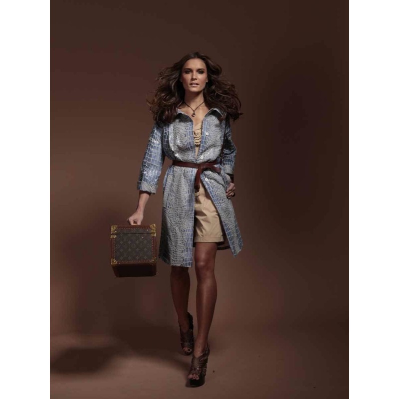 Pattern A-line coat with...