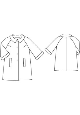 Pattern A-line coat with raglan 3/4 sleeves (Burda 3/2010, pattern number 101 B)