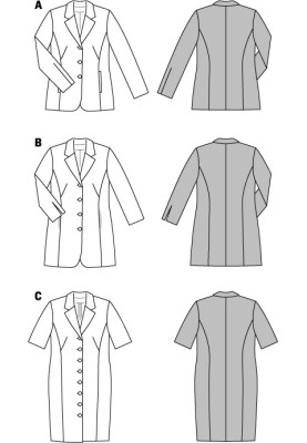 Pattern Single-breasted linen jacket of a fitted silhouette (Burda 1/2014, pattern number 6945 A)