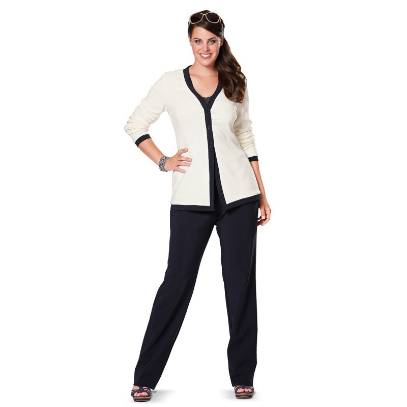 Pattern Straight-cut pants...